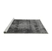 Sideview of Machine Washable Oriental Gray Industrial Rug, wshurb2259gry