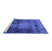 Sideview of Machine Washable Oriental Blue Industrial Rug, wshurb2259blu