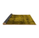 Sideview of Oriental Yellow Industrial Rug, urb2259yw