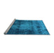 Sideview of Machine Washable Oriental Light Blue Industrial Rug, wshurb2259lblu