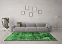 Machine Washable Oriental Emerald Green Industrial Rug, wshurb2259emgrn