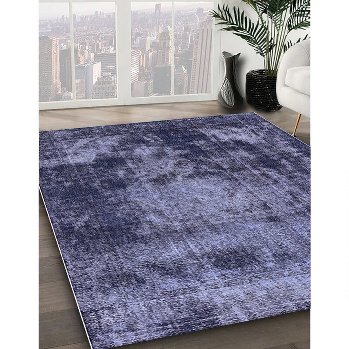 Machine Washable Industrial Modern Periwinkle Purple Rug in a Family Room, wshurb2259
