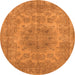 Round Oriental Orange Industrial Rug, urb2260org