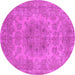 Round Oriental Pink Industrial Rug, urb2260pnk