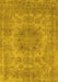 Machine Washable Oriental Yellow Industrial Rug, wshurb2260yw