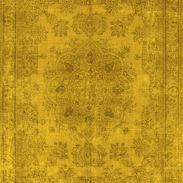 Machine Washable Oriental Yellow Industrial Rug, wshurb2260yw
