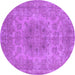 Round Oriental Purple Industrial Rug, urb2260pur