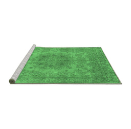 Sideview of Machine Washable Oriental Emerald Green Industrial Area Rugs, wshurb2260emgrn