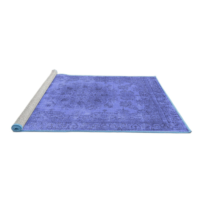 Sideview of Machine Washable Oriental Blue Industrial Rug, wshurb2260blu