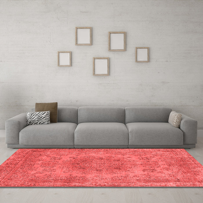 Industrial Red Washable Rugs