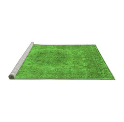 Sideview of Machine Washable Oriental Green Industrial Area Rugs, wshurb2260grn
