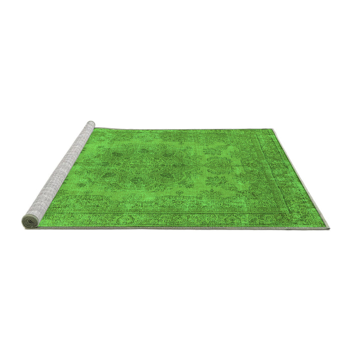Sideview of Machine Washable Oriental Green Industrial Area Rugs, wshurb2260grn