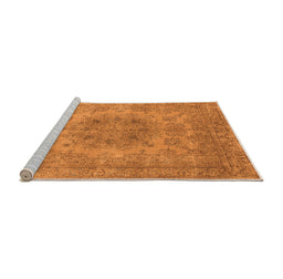 Sideview of Machine Washable Oriental Orange Industrial Area Rugs, wshurb2260org
