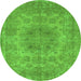 Round Oriental Green Industrial Rug, urb2260grn