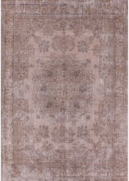 Mid-Century Modern Khaki Rose Pink Oriental Rug, urb2260