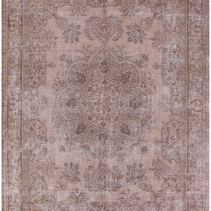 Mid-Century Modern Khaki Rose Pink Oriental Rug, urb2260