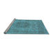 Sideview of Machine Washable Oriental Light Blue Industrial Rug, wshurb2260lblu