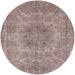 Round Machine Washable Industrial Modern Khaki Rose Pink Rug, wshurb2260