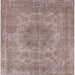 Square Mid-Century Modern Khaki Rose Pink Oriental Rug, urb2260