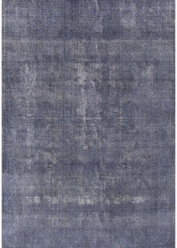 Mid-Century Modern Purple Navy Blue Oriental Rug, urb2261