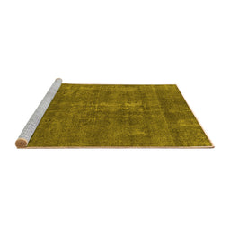 Sideview of Machine Washable Oriental Yellow Industrial Rug, wshurb2261yw
