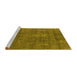 Sideview of Machine Washable Oriental Yellow Industrial Rug, wshurb2261yw