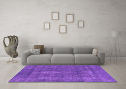 Machine Washable Oriental Purple Industrial Area Rugs in a Living Room, wshurb2261pur