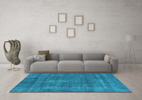 Machine Washable Oriental Light Blue Industrial Rug, wshurb2261lblu