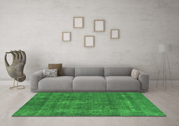 Machine Washable Oriental Green Industrial Area Rugs in a Living Room,, wshurb2261grn