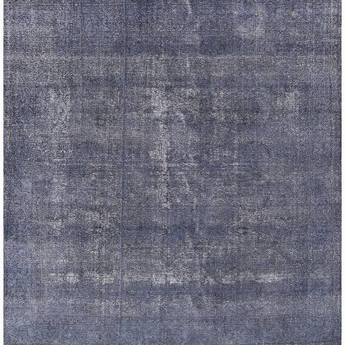 Square Mid-Century Modern Purple Navy Blue Oriental Rug, urb2261