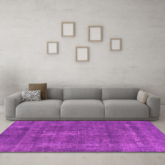 Machine Washable Oriental Pink Industrial Rug in a Living Room, wshurb2261pnk
