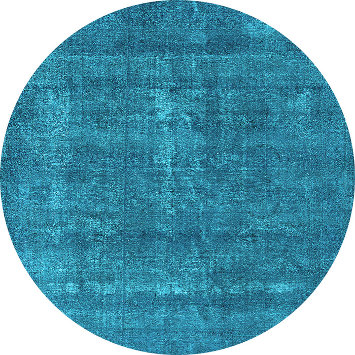 Round Oriental Light Blue Industrial Rug, urb2261lblu