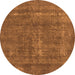 Round Oriental Orange Industrial Rug, urb2261org