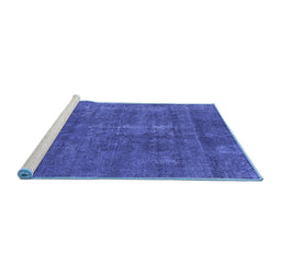 Sideview of Machine Washable Oriental Blue Industrial Rug, wshurb2261blu
