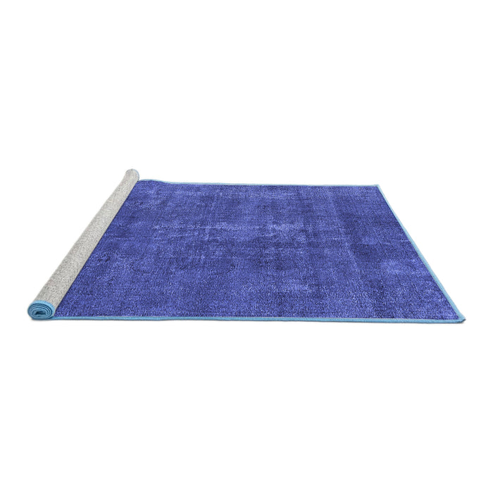 Sideview of Machine Washable Oriental Blue Industrial Rug, wshurb2261blu