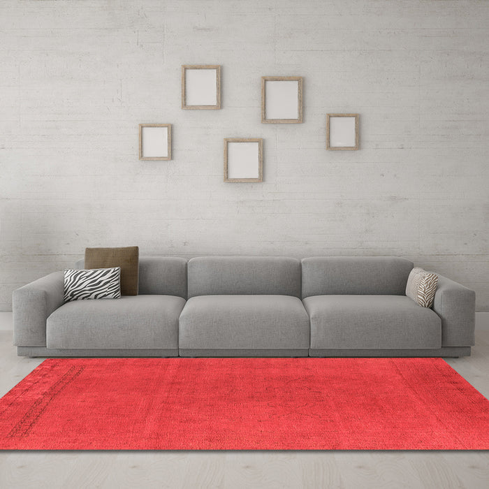 Machine Washable Oriental Orange Industrial Area Rugs in a Living Room, wshurb2262org