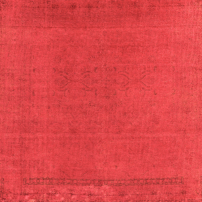 Square Machine Washable Oriental Orange Industrial Area Rugs, wshurb2262org
