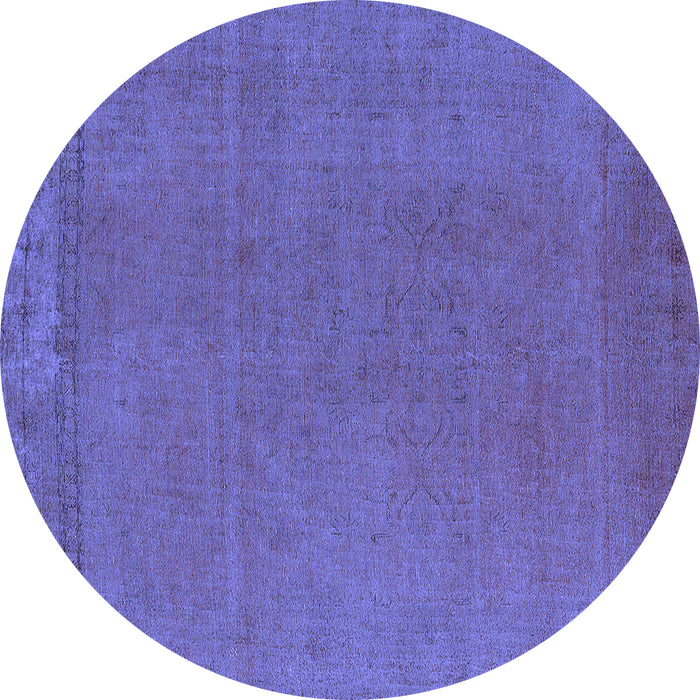 Round Oriental Blue Industrial Rug, urb2262blu