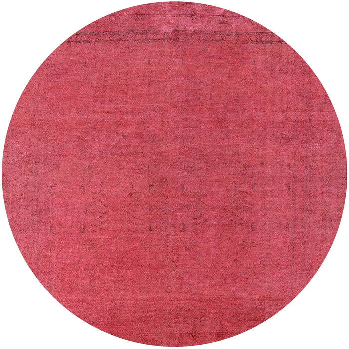 Round Machine Washable Industrial Modern Red Rug, wshurb2262