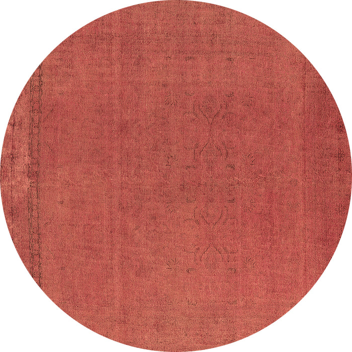 Round Oriental Brown Industrial Rug, urb2262brn