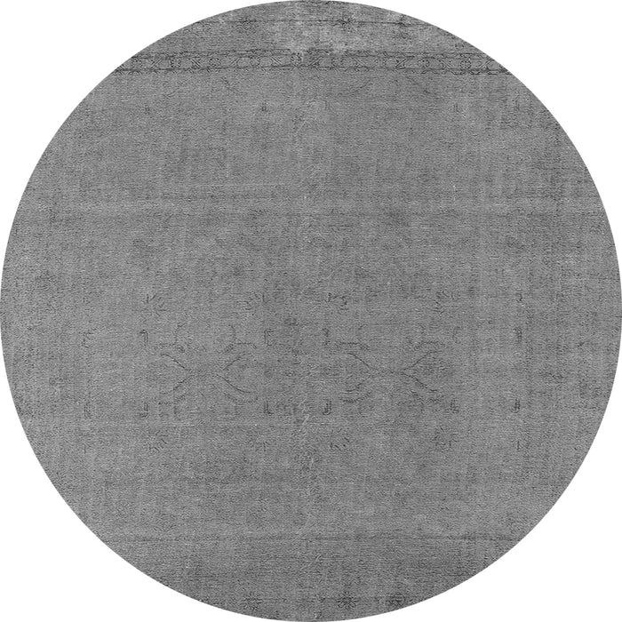 Round Oriental Gray Industrial Rug, urb2262gry