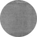 Round Oriental Gray Industrial Rug, urb2262gry