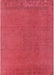 Machine Washable Industrial Modern Red Rug, wshurb2262