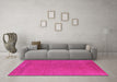 Machine Washable Oriental Pink Industrial Rug in a Living Room, wshurb2262pnk