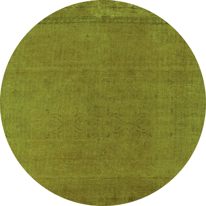 Round Oriental Green Industrial Rug, urb2262grn