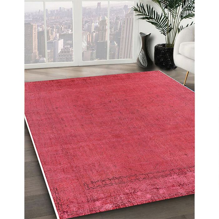 Machine Washable Industrial Modern Red Rug in a Family Room, wshurb2262