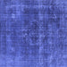 Square Machine Washable Persian Blue Bohemian Rug, wshurb2263blu