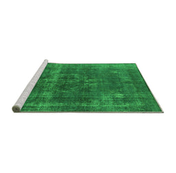 Sideview of Machine Washable Persian Green Bohemian Area Rugs, wshurb2263grn