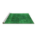 Sideview of Machine Washable Persian Green Bohemian Area Rugs, wshurb2263grn