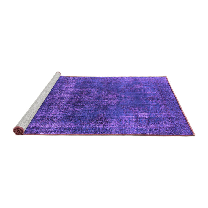 Sideview of Machine Washable Persian Purple Bohemian Area Rugs, wshurb2263pur
